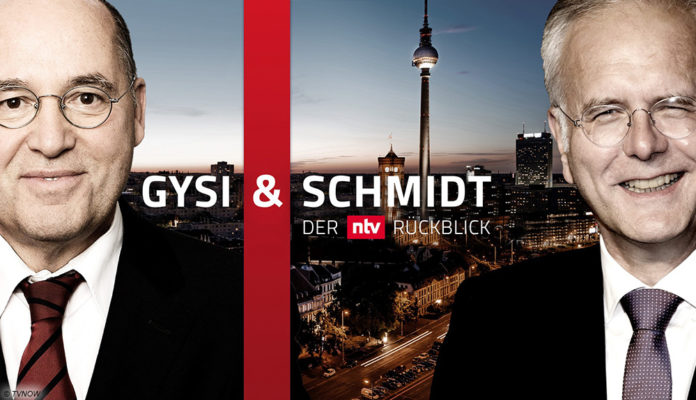 Harald Schmidt und Gregor Gysi mit ihrem Jahresrückblick bei N-TV