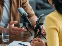 Podcast Aufnahme, Radio, Mikrofon