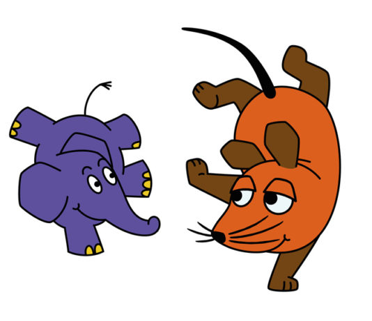 Sendung mit der Maus und dem kleinen blauen Elefant
