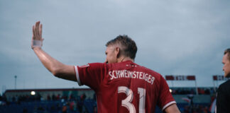 Schweinsteiger bei der Einwechslung