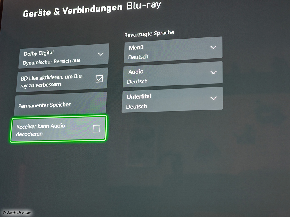 Ein Blick in die Einstellungen der Xbox Series X