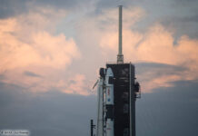 Das SpaceX-Raumschiff "Crew Dragon" am Launchpad der NASA in Cape Canaveral, Florida