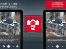 NTV AR-App "Der Reichstag", Screenshot-Collage