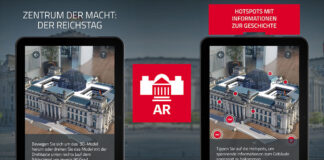 NTV AR-App "Der Reichstag", Screenshot-Collage