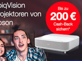 Epson Cashback auf Projektoren