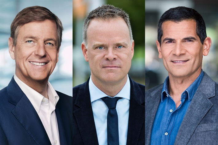 Claus Kleber, Christian Sievers, Mitri Sirin; Foto: ZDF/U. Düttmann/J. Kay/J. Roehr/[M]