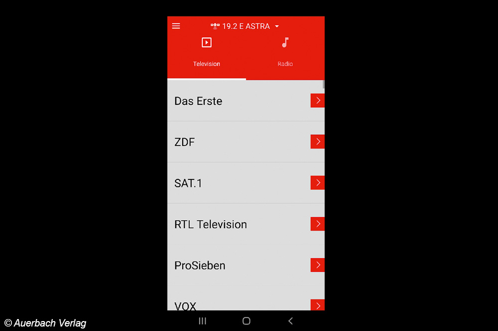 In der Smartphone-App kann das TV-Programm ausgewählt und anschließend mobil geschaut werden