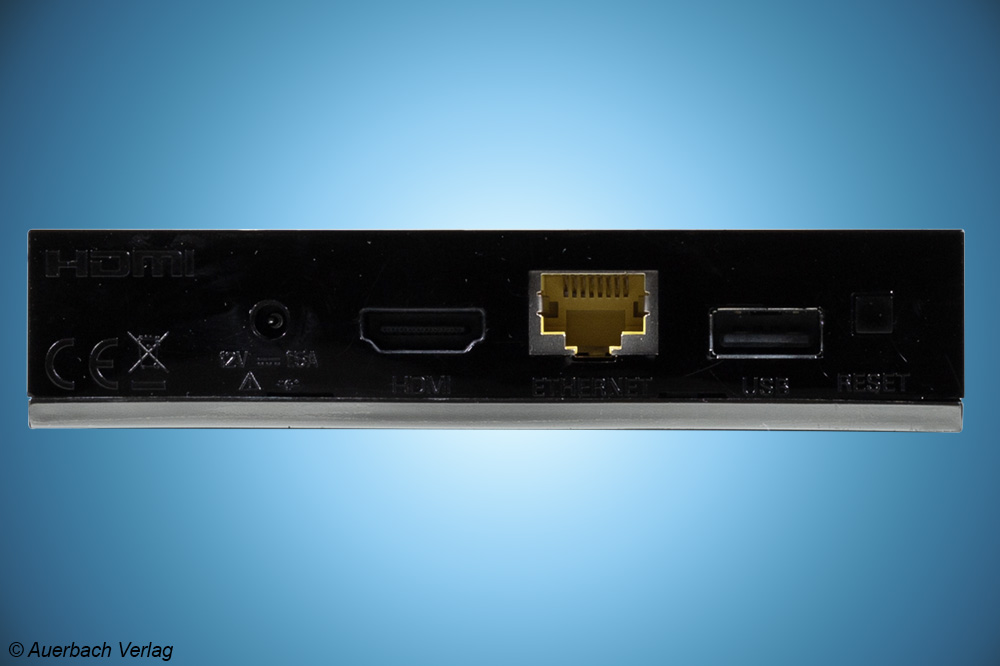 Die Anschlussausstattung der GigaTV Net-Box ist übersichtlich, sie kann problemlos an moderne Flachbildfernseher via HDMI angeschlossen werden. Für die digitale Tonausgabe an AV-Receiver fehlt leider ein Anschluss 