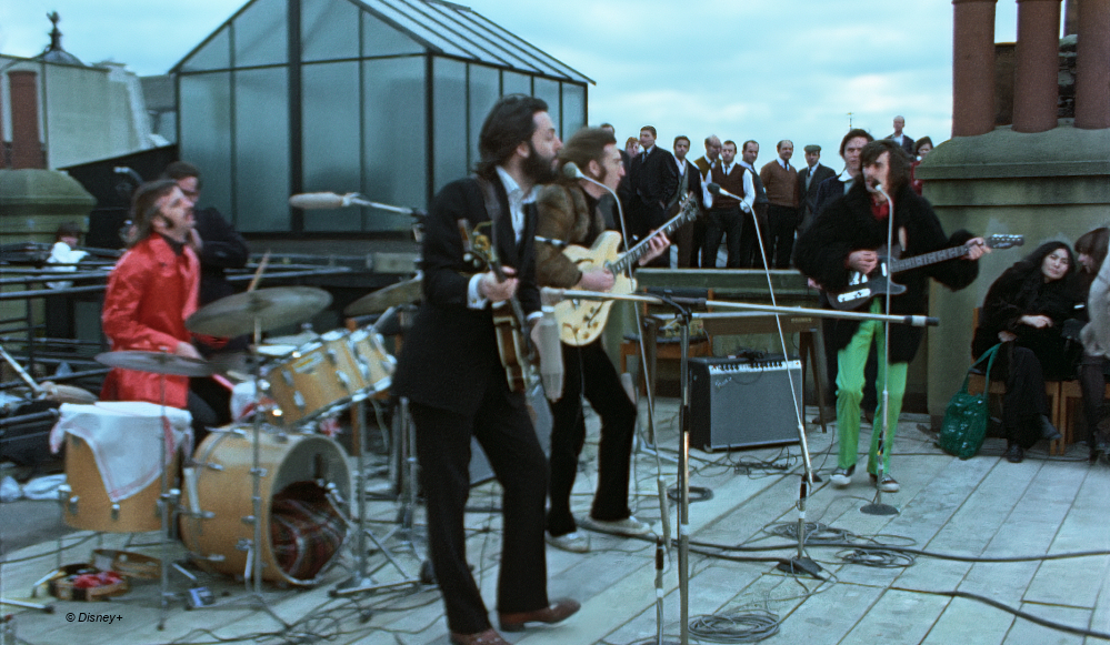 Rooftop Gig der Beatles; Bild Disney+