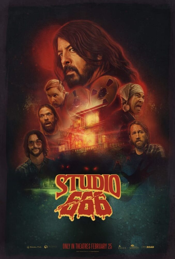 Filmplakat zum Foo Fighters Film "Studio 666" © 2021 POWSTER © 2021 Open Road Films. ALL RIGHTS RESERVED.