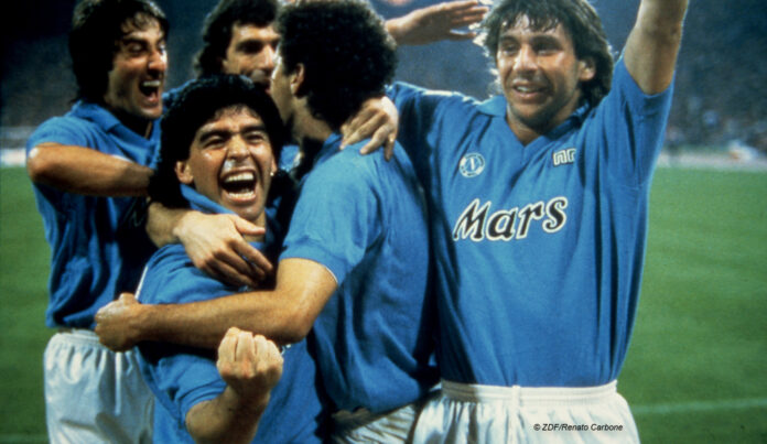 Maradona im Trikot des SSC Neapel; © ZDF/Renato Carbone