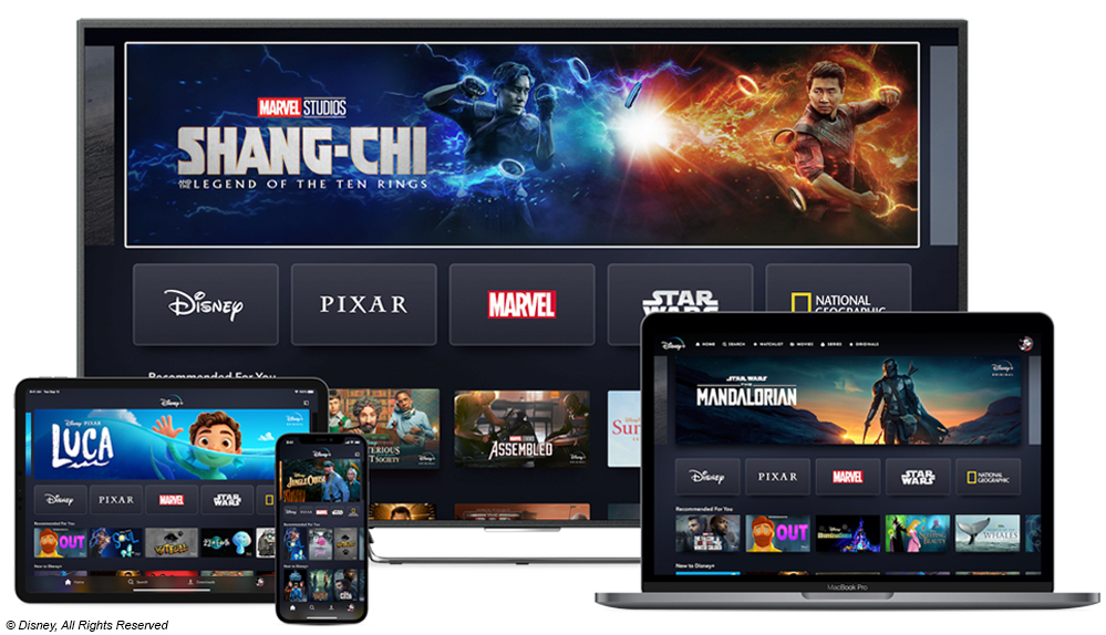 Disney+ App, Smartphone, TV, Browser Menü, Kategorien, Shang-Chi