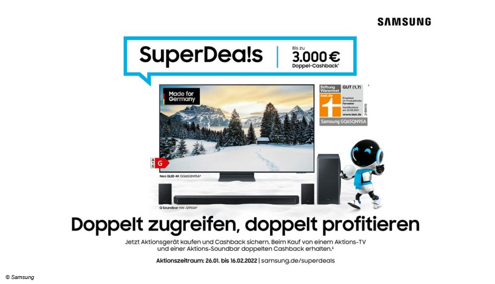 #Samsung TVs und Soundbars: Cashback mit SuperDeals