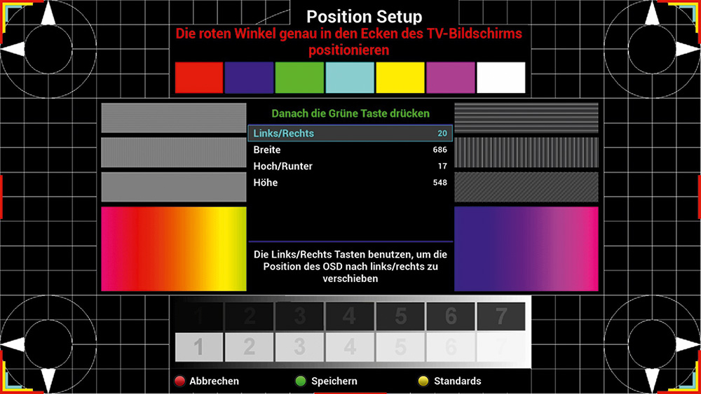 Wussten Sie schon, dass der Overscan bei OpenATV angepasst werden kann? Somit sind vor allem Menüs besser lesbar, wenn diese nicht an den Rand gepackt werden