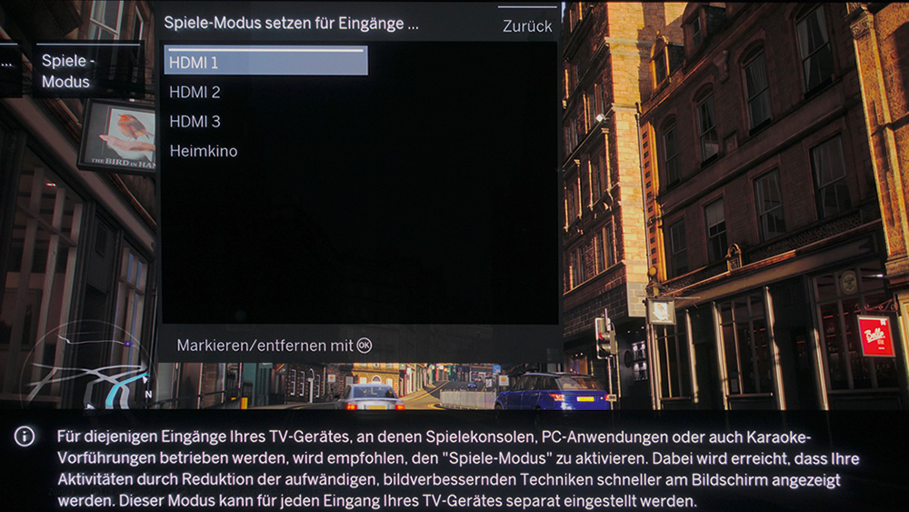 Mit dem Loewe bild s.77 lassen sich Videospiele in 4K-HDR-60-Hz-Qualität genießen. Die Bildqualität ist tadellos, aktuelle HDMI-2.1-Features werden aber nicht geboten.