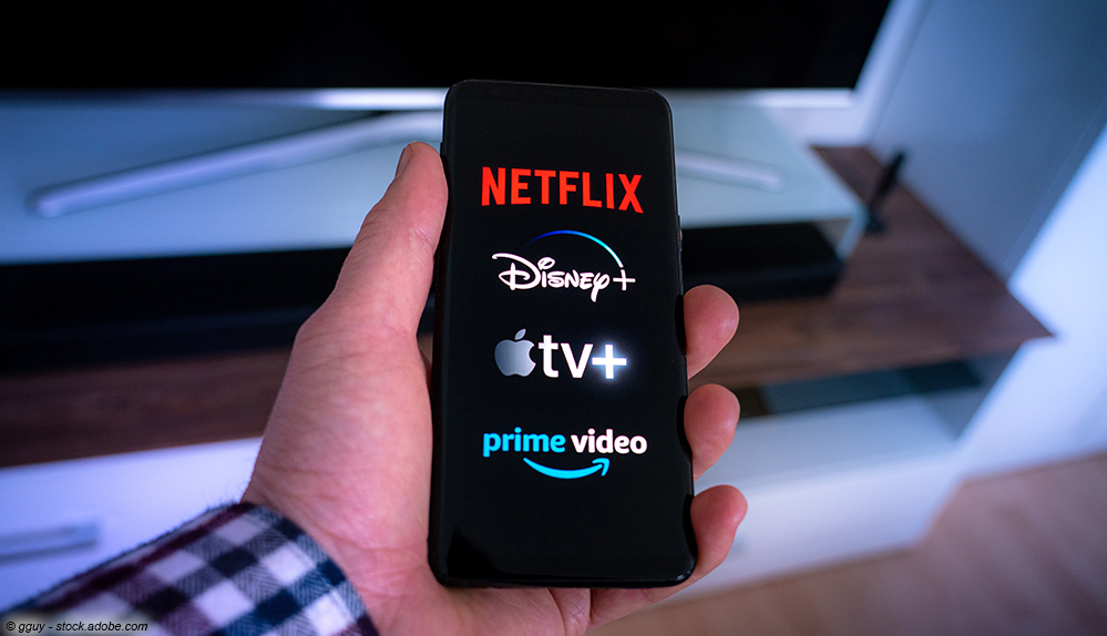 Smartphone, Netflix, Disney+, AppleTV+, Amazon Prime Video