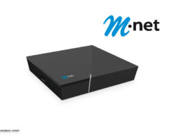 M-net TVplus 4K-Set-Top-Box und Logo