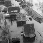 Bild von den Deichschäden der Sturmflut 1962