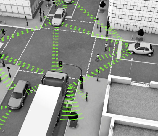 Animation vernetzter Verkehrteilnehmer - Daten-Austausch