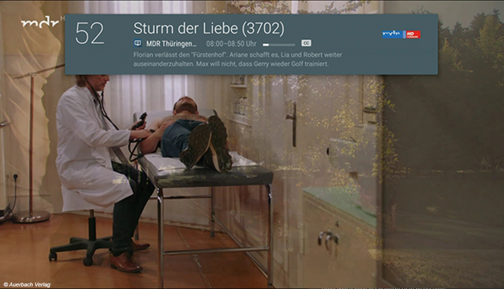 Im TV-Betrieb wird auch beim Programmwechsel der EPG angezeigt