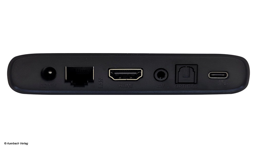 Die Anschlussausstattung des kompakten Streamingempfängers ist gut: HDMI und der optische Tonausgang versorgen das Heimkino perfekt mit Bild und Tonsignalen