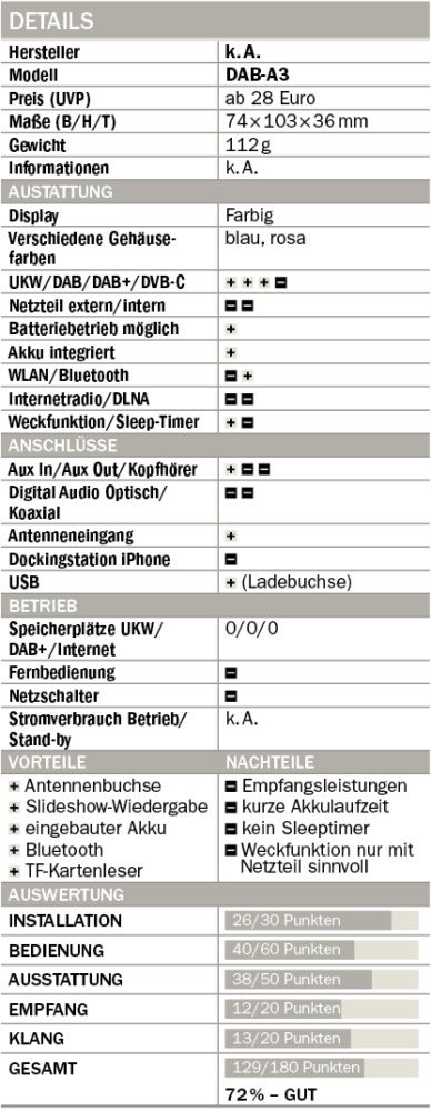 Radiowecker DAB-A3