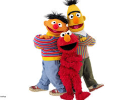 Ernie, Elmo und Bert aus der Sesamstraße