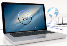 WebShopping auf Laptop