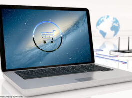 WebShopping auf Laptop