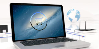 WebShopping auf Laptop