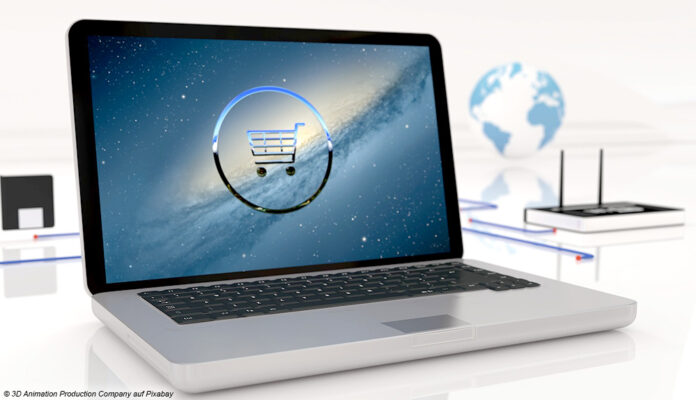 WebShopping auf Laptop