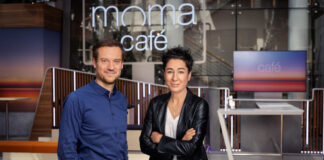 Dunja Hayali und Andreas Wunn im Moma-Café