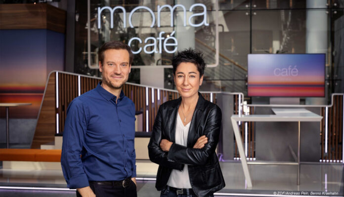 Dunja Hayali und Andreas Wunn im Moma-Café