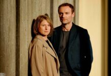 Corinna Harfouch und Mark Waschke beim rbb-Tatort.