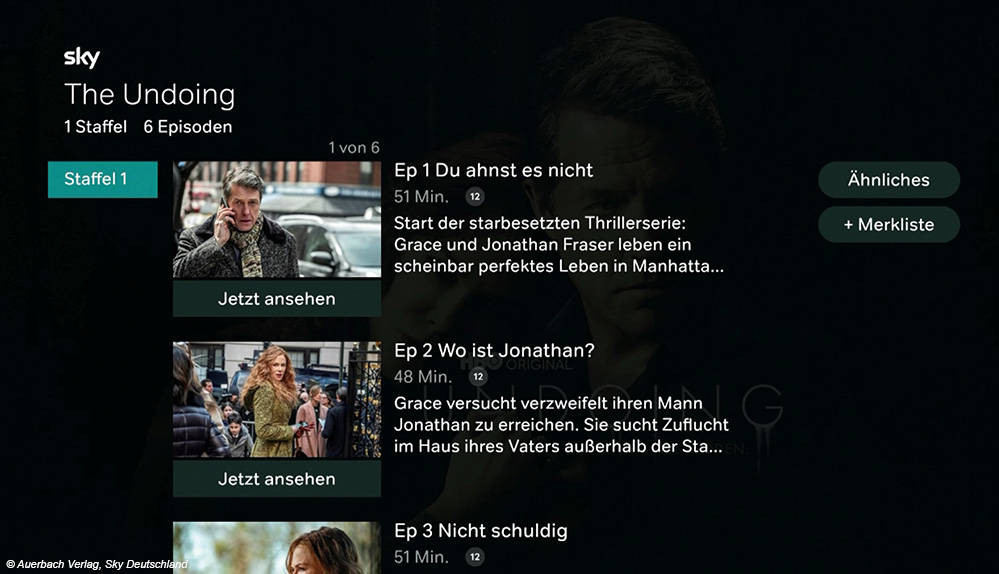 Wer eine Serie bei WOW schauen möchte, findet auf der Übersichtsseite alle Staffeln und einzelne Folgen mit Kurzbeschreibung übersichtlich präsentiert