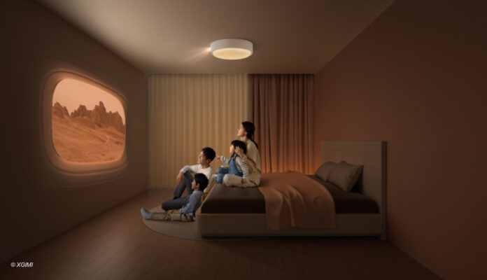 Wohnzimmer mit Familie und Magic Lamp