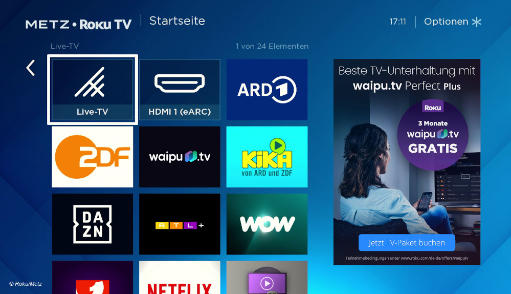 Perfect Waipu.tv läuft Roku-Aktion Plus aus gratis: