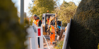 Glasfaser-Baustelle der Telekom