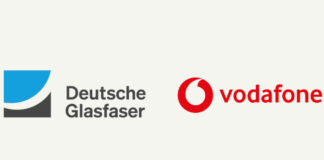 Logos Deutsche Glasfaser und Vodafone