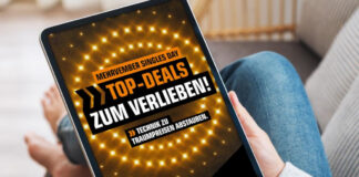 Tablet mit Top Deals Logo