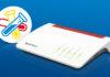 AVM Fritzbox mit Labor-Symbol