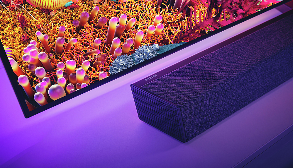 Philips Ambilight Aurora aus der Nahansicht