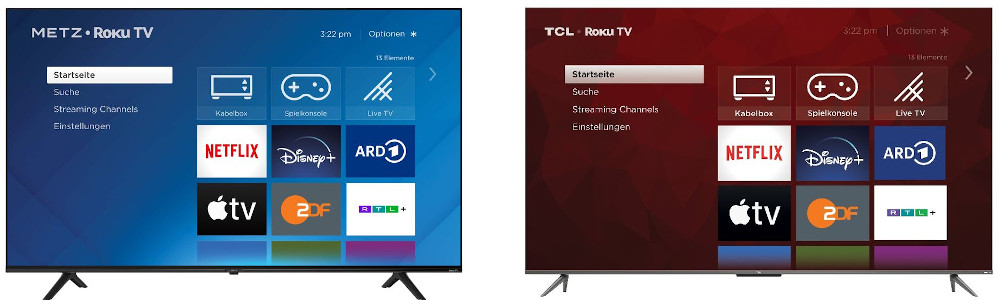 Roku-TV-Modelle Metz und TCL