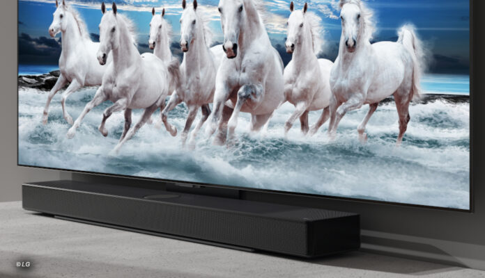 LG Soundbar unter Fernseher