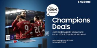 Samsung Cashback 2023 Champions Deals auf TV-Geräte