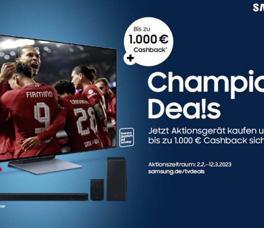 Samsung Cashback 2023 Champions Deals auf TV-Geräte