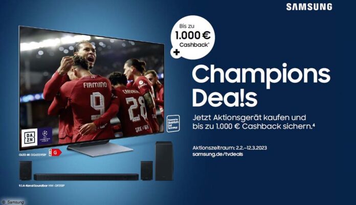 Samsung Cashback 2023 Champions Deals auf TV-Geräte