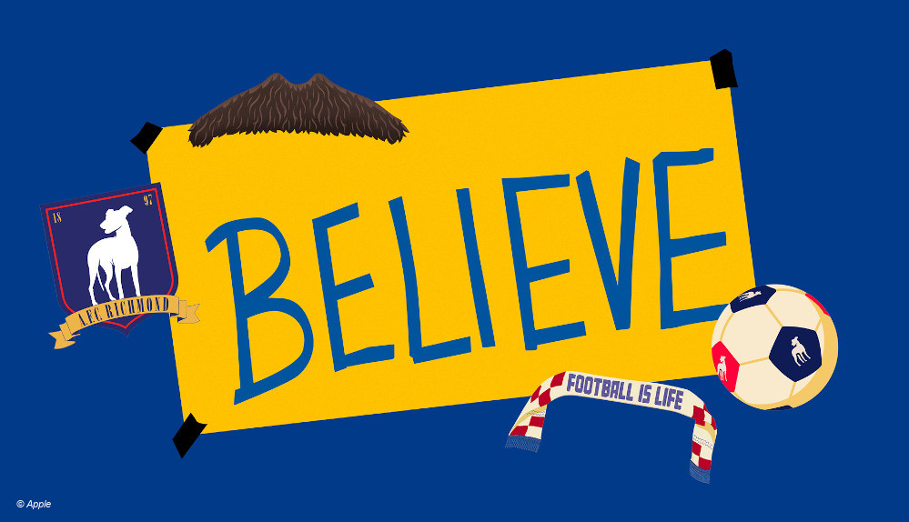 "Believe"-Banner aus Ted Lasso