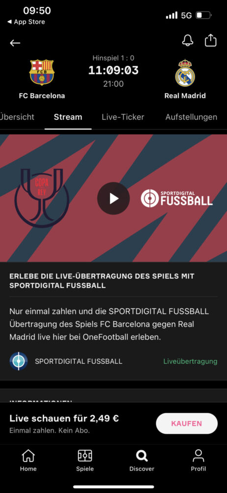 Barcelona - Real Madrid: Das Rückspiel der Copa del Rey im Stream über die Onefootball-App sehen (Pay-per-View)