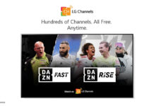 Logos von LG Channels, DAZN Fast und DAZN Rise